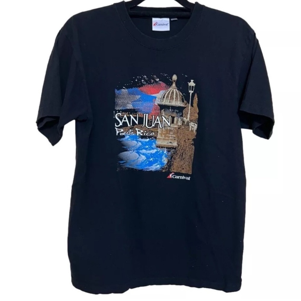 Carnival Cruise Men’s M San Juan PR Black Graphic Short Sleeve T-Shirt